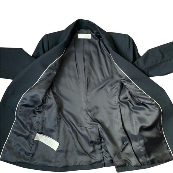 MNG Mango One Button Navy Blue Blazer Women's Size 2 NWOT - Picture 5 of 8